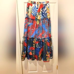 NWT Anthropologie tiered maxi skirt. Floral pattern